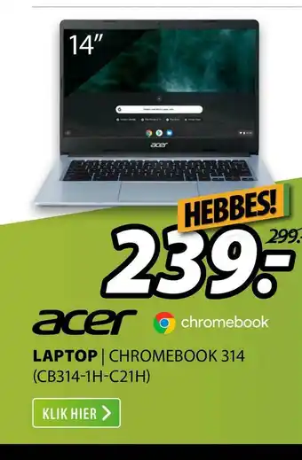 Expert Acer Laptop | Chromebook 315 (CB314-1H-C21H) aanbieding