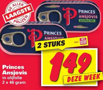 Nettorama Princes Ansjovis 2*46g aanbieding