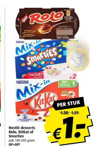 Boni Nestlé Desserts Rolo, KitKat Of Smarties aanbieding