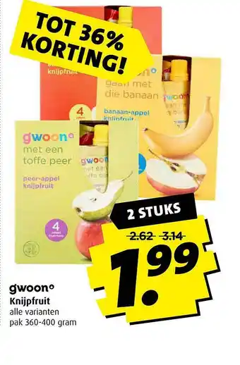 Boni Gwoon Knijpfruit Tot 36% Korting aanbieding