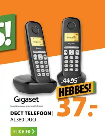 Expert Gigaset Dect Telefoon | AL380 Duo aanbieding