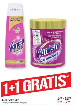 Coop Alle Vanish 1+1 Gratis aanbieding