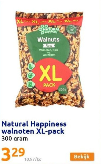 Action Natural happiness walnoten xl-pack aanbieding