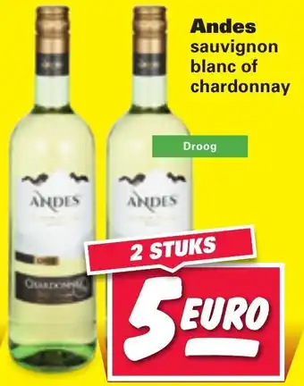 Nettorama Andes Sauvignon blanc of chardonnay 2*750ml aanbieding