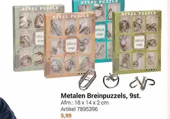 Lobbes Metalen breinpuzzels, 9st. aanbieding