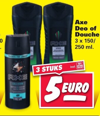 Nettorama Axe Deo of Douche 3x150/250ml aanbieding