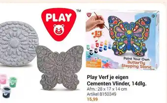 Lobbes Play verf je eigen cementen vlinder, 14dlg. aanbieding