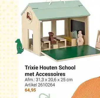 Lobbes Trixie houten school met accessoires aanbieding