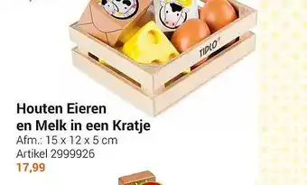 Lobbes Houten eieren en melk in een kratje aanbieding