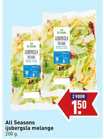 ALDI All seasons ijsbergsla melange 200g aanbieding