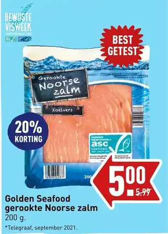 ALDI Golden seafood gerookte noorse zalm 200g aanbieding