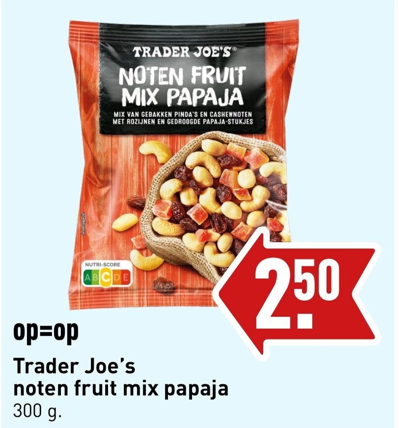 Trader joe's noten fruit mix papaja 300g aanbieding bij ALDI