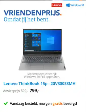 Coolblue Lenovo ThinkBook 15p | 20V30038MH aanbieding