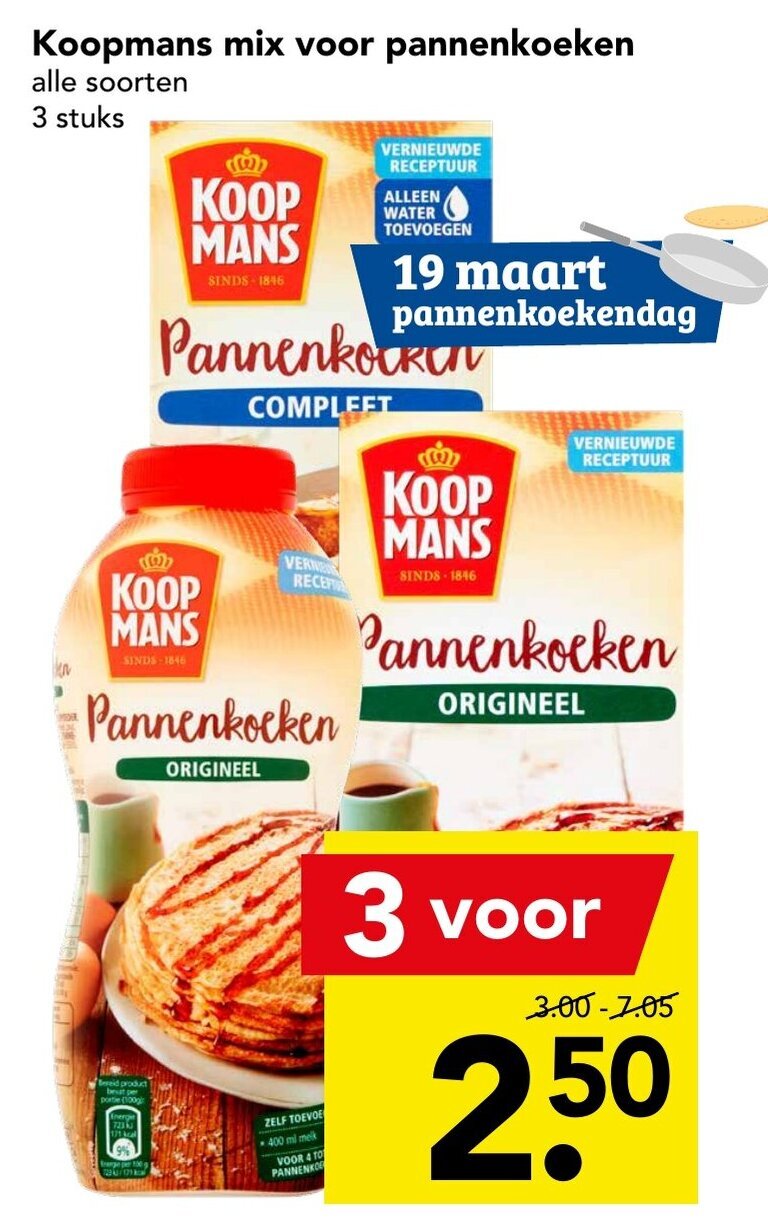 Koopmans Pannenkoekenmix aanbieding bij DEEN Koopmans Pannenkoekenmix aanbieding bij DEEN