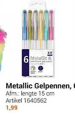 Lobbes Metallic gelpennen, 5st. aanbieding