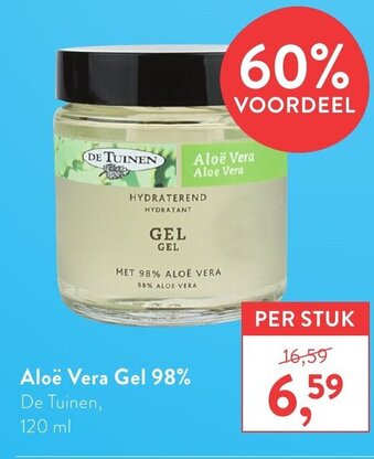 Holland & Barrett De Tuinen Aloe Vera Gel 98% 120ml aanbieding