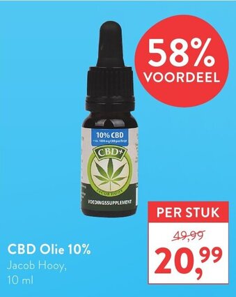 Holland & Barrett Jacob Hooy CBD+ Olie 10% 10ml aanbieding