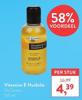 Holland & Barrett De Tuinen Vitamine E Huidolie 150ml aanbieding