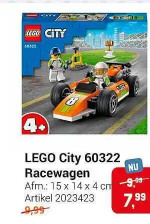 Lobbes Lego city 60322 racewagen aanbieding