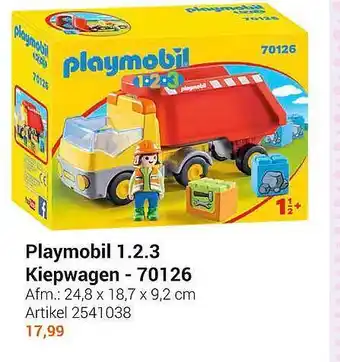 Lobbes Playmobil 1.2.3 kiepwagen - 70126 aanbieding