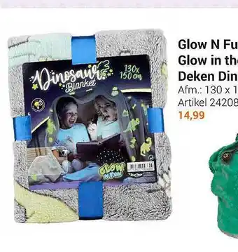 Lobbes Glow n fun glow in the dark deken dino aanbieding