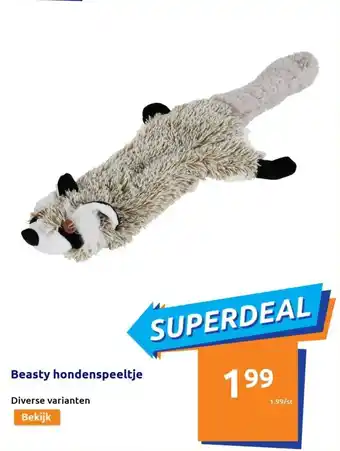 Action Beasty hondenspeeltje aanbieding