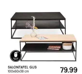 Xenos Salontafel gijs 100x60x38CM aanbieding