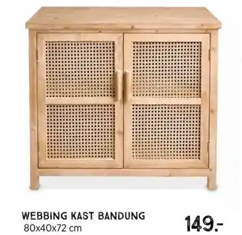 Xenos Webbing kast bandung 80 x 40 x  72 cm aanbieding