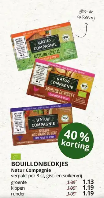 Natuurwinkel Bouillonblookjes Natur Compagnie 40% Korting aanbieding