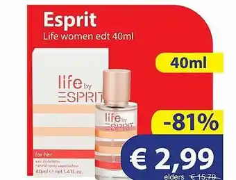 Die Grenze Esprit Life Women Edt 40ML aanbieding