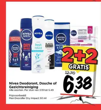 Vomar Voordeelmarkt Nivea Deodorant, Douche Of Gezichtsreiniging 2+2 Gratis aanbieding