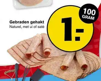 Hoogvliet Gebraden Gehakt Natural, Met Ui Of Saté aanbieding