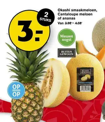 Hoogvliet Okashi Smaakmeloen, Cantaloupe Meloen Of Ananas aanbieding