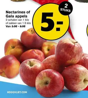 Hoogvliet Nectarines Of Gala Appels aanbieding