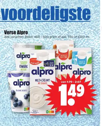 Dirk Verse Alpro 400-500 gram aanbieding