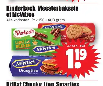 Dirk Kinderkoek, Meesterbaksels of McVities 150 - 400 gram aanbieding