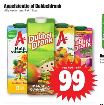 Dirk Appelsientje of Dubbeldrank 1 liter aanbieding