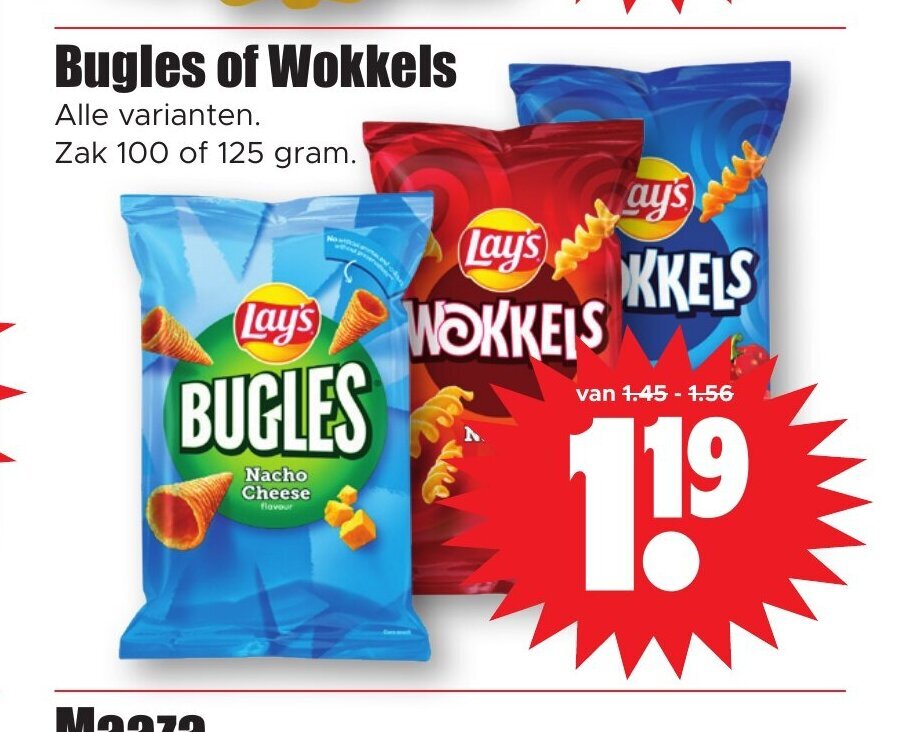 Bugles of Wokkels zak Zak 100 of 125 gram aanbieding bij Dirk