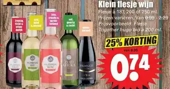 Dirk Klein Flesje Wijn 25% Korting aanbieding