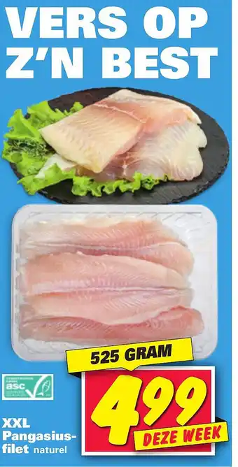 Nettorama XXL Pangasius- filet naturel 525 g aanbieding