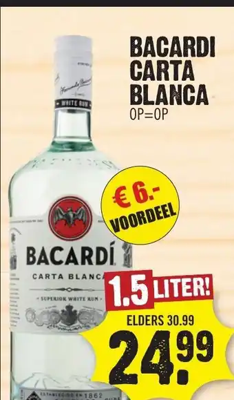 Dirk Bacardi Carta Blanca 1.5 liter aanbieding