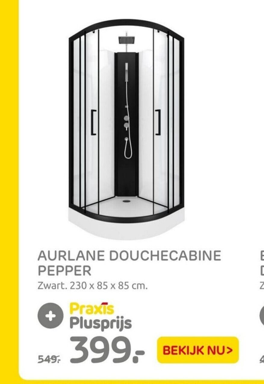 Aurplane Douchecabine Pepper 230 x 85 x 85 cm aanbieding bij Praxis