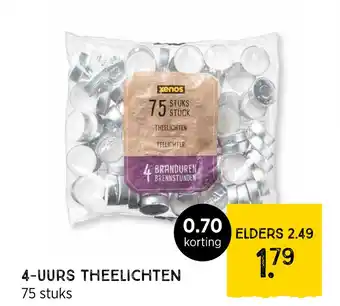 Xenos 4-uurs theelichten 75 stuks aanbieding