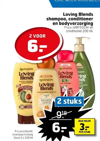 Trekpleister Loving Blends shampoo, conditioner en bodyverzorging 2 stuks aanbieding