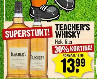 Dirck 3 Teacher's Whisky 30% Korting aanbieding