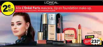 Kruidvat Alle l'oréal paris mascara, lip en foundation make-up. aanbieding