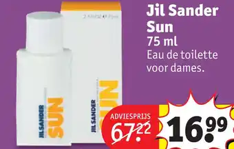 Kruidvat Jil sander sun aanbieding