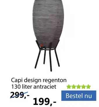 Tuincentrum Outlet Capi design regenton 130 liter antraciet aanbieding