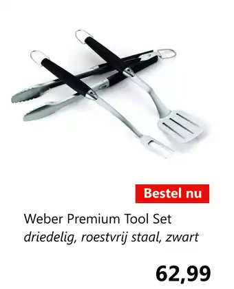 Tuincentrum Outlet Weber premium tool set driedelig, roestvrij staal, zwart aanbieding