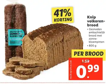 Lidl Knip volkoren- brood aanbieding